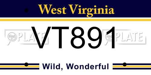 VT891 West Virginia License Plate