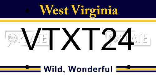 VTXT24 West Virginia License Plate