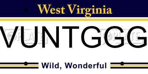 VUNTGGG West Virginia License Plate