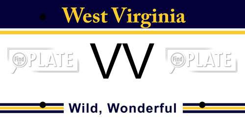 VV West Virginia License Plate