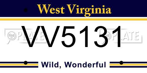 VV5131 West Virginia License Plate