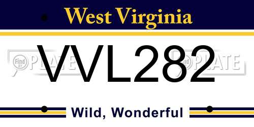 VVL282 West Virginia License Plate