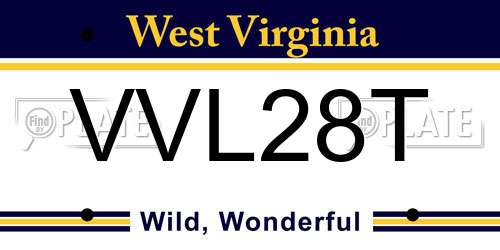 VVL28T West Virginia License Plate