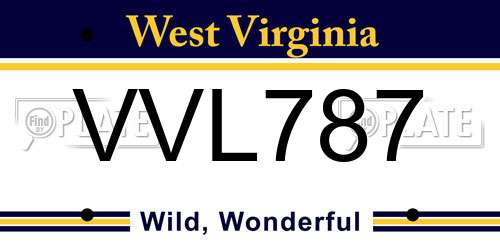 VVL787 West Virginia License Plate