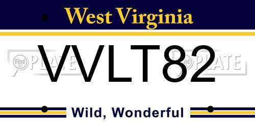 VVLT82 West Virginia License Plate