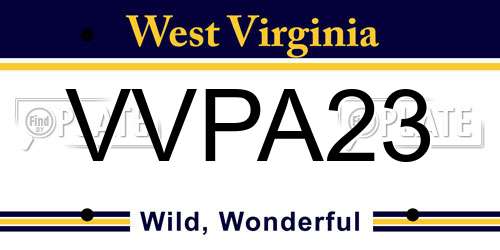 VVPA23 West Virginia License Plate