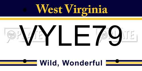 VYLE79 West Virginia License Plate