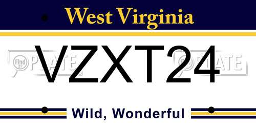 VZXT24 West Virginia License Plate