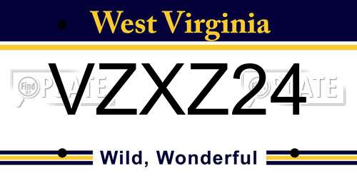 VZXZ24 West Virginia License Plate