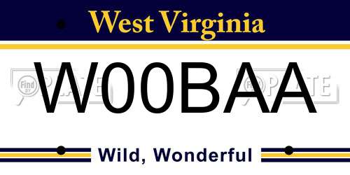 W00BAA West Virginia License Plate