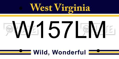 W157LM West Virginia License Plate