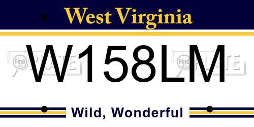 W158LM West Virginia License Plate