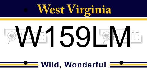 W159LM West Virginia License Plate