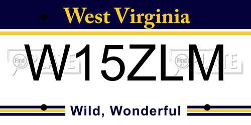 W15ZLM West Virginia License Plate
