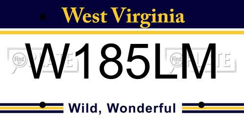 W185LM West Virginia License Plate