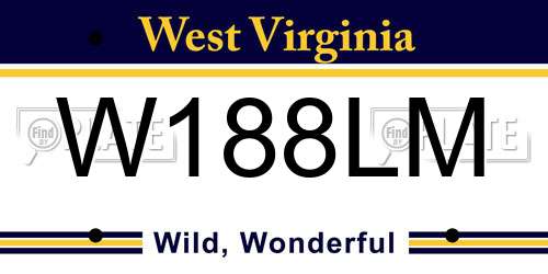 W188LM West Virginia License Plate