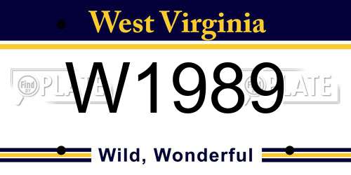W1989 West Virginia License Plate