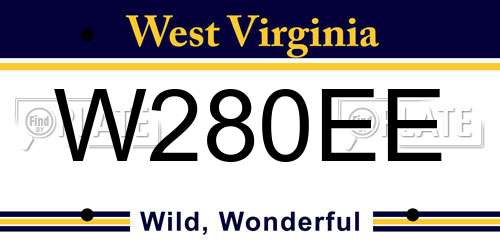W280EE West Virginia License Plate