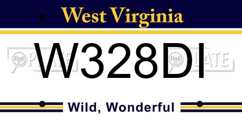 W328DI West Virginia License Plate
