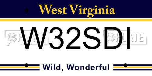 W32SDI West Virginia License Plate