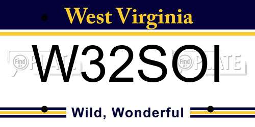 W32SOI West Virginia License Plate