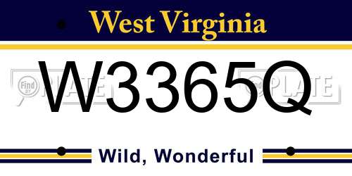 W3365Q West Virginia License Plate