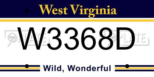 W3368D West Virginia License Plate
