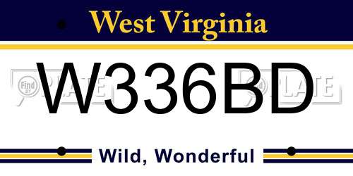 W336BD West Virginia License Plate