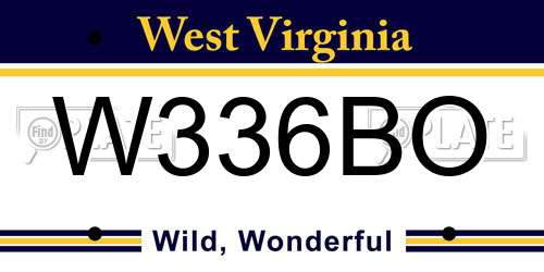 W336BO West Virginia License Plate