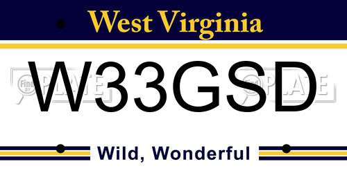 W33GSD West Virginia License Plate
