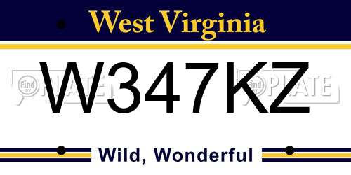 W347KZ West Virginia License Plate