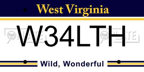 W34LTH West Virginia License Plate