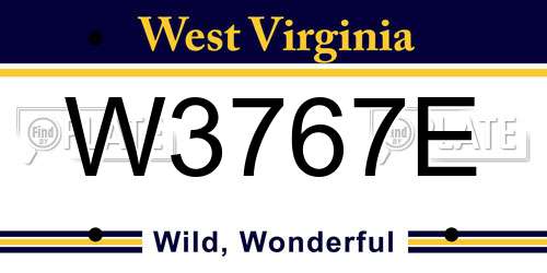 W3767E West Virginia License Plate