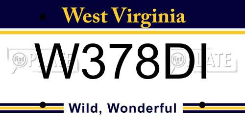 W378DI West Virginia License Plate