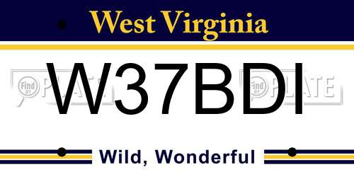 W37BDI West Virginia License Plate