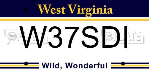W37SDI West Virginia License Plate