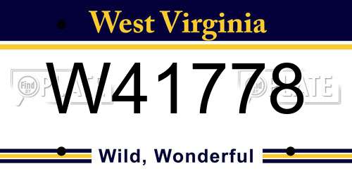W41778 West Virginia License Plate