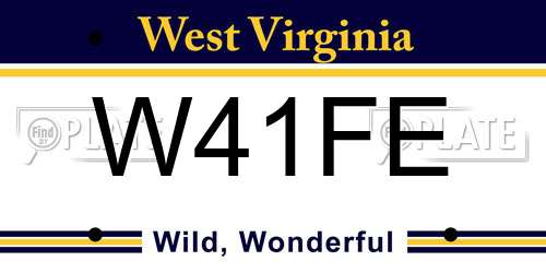 W41FE West Virginia License Plate