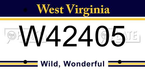 W42405 West Virginia License Plate