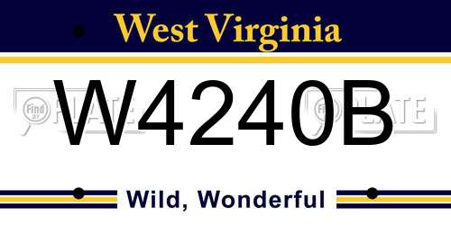 W4240B West Virginia License Plate