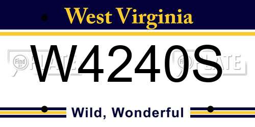 W4240S West Virginia License Plate