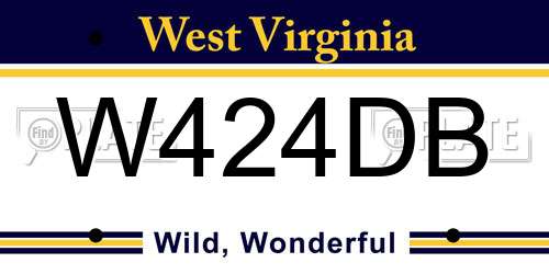 W424DB West Virginia License Plate