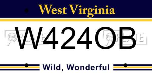 W424OB West Virginia License Plate