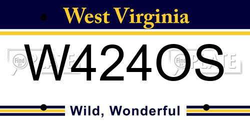 W424OS West Virginia License Plate