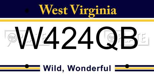 W424QB West Virginia License Plate