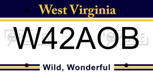 W42AOB West Virginia License Plate