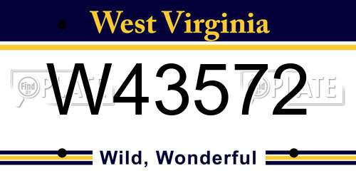 W43572 West Virginia License Plate