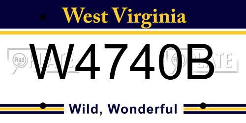 W4740B West Virginia License Plate