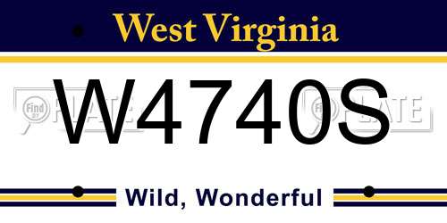 W4740S West Virginia License Plate