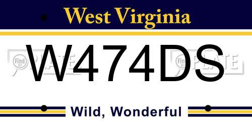 W474DS West Virginia License Plate